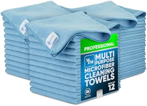 MW Pro Microfiber Cleaning Cloth | Blue | 36 Pack | 16” x 16” | All Purpose by MicrofiberWholesale