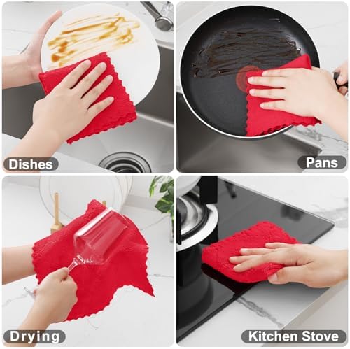 Homaxy 24 Pack Super Soft Absorbent Dish Cloths - Image 4