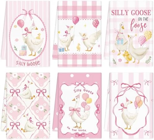 Breling 6 Pcs Silly Goose Kitchen Towels by Breling