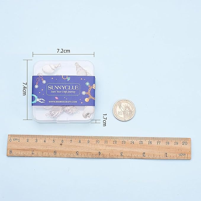 SUNNYCLUE 1 Box 16Pcs Oval Ocean Beach Spiral Seashells Craft Charms Connectors - Image 7