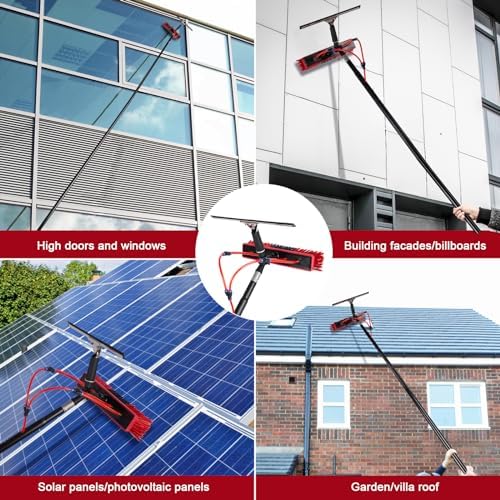 16.5ft Water Fed Pole Kit, Rotatable Solar Panel Cleaning Brush & Squeegee - Image 6