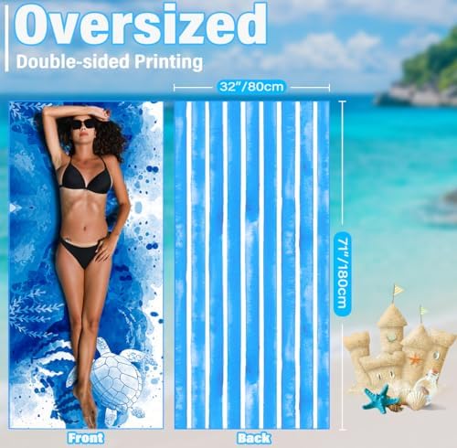 Widdonen Microfiber Beach Towel, Compact 2 Pack-71x32 Inch - Image 3