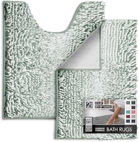 Hearth & Harbor Bathroom Rugs, Chenille Bath Mat by HearthHarbor