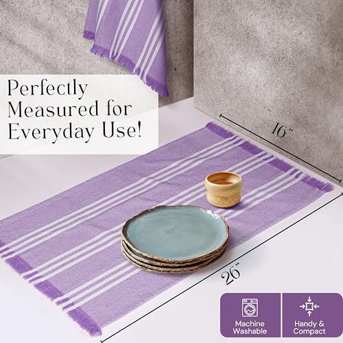 Multi Color Kitchen Towels 4 Pack, 16x26 Inches, Striped Tea Towels, Quick Dry - Image 2