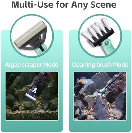 UPETTOOLSAlgae Scraper for Glass Aquariums, 2 in 1 Adjustable Algae Scraper - Image 3