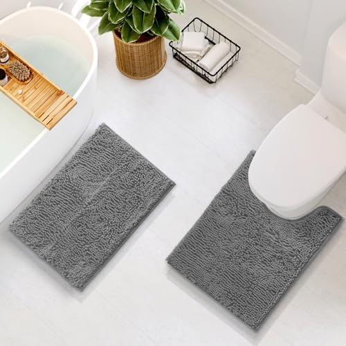 Hearth & Harbor Bathroom Rugs, Chenille Bath Mat - Image 2