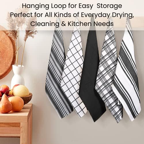 Cotton Clinic Assorted Kitchen Towels 5 Pack – Soft Absorbent Quick Drying - Image 5