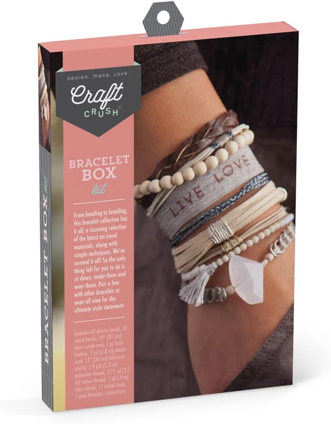 Craft Crush — Bracelet Box: Neutrals — Makes 9 Amazing Bracelets — Crafting by CraftCrush