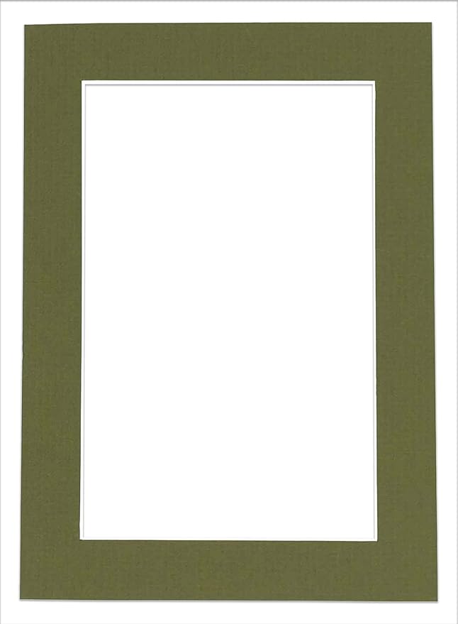 11x14 Mat for 8.5x11 Photo - Precut Dill Green Picture Matboard for Frames Measuring 11 x 14 Inches - Bevel Cut Matte to Display Art 8.5 x 11 Inches - Acid Free ONE MAT with Backing Board & Clear Bag