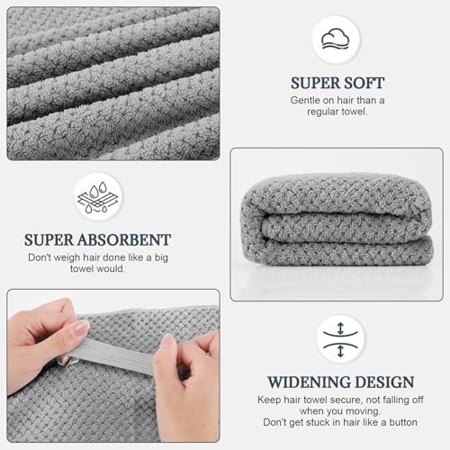 2 Pack Microfiber Hair Towel 41 x 24 inch Soft, Fast Dry - Image 2