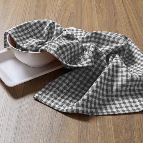 4 Pack Gingham Check Kitchen Dish Towels 16x26 Inches, Absorbent & Durable - Image 2