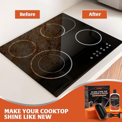 AWEASROY Glass Stove Top Cleaner Kit 12 oz, No Scratch Removes Tough Stains - Image 5