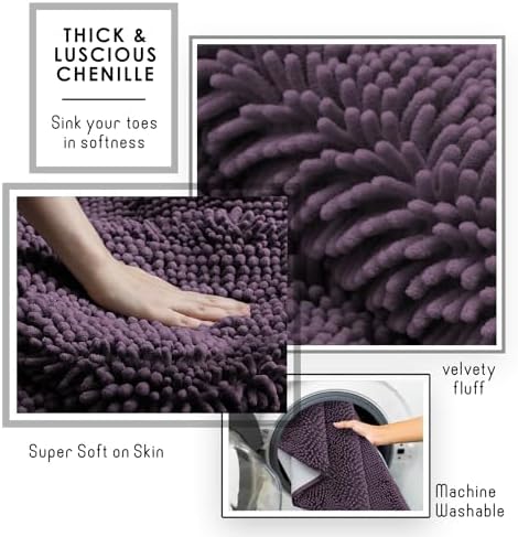 Hearth & Harbor Bathroom Rugs, Chenille Bath Mat - Image 7