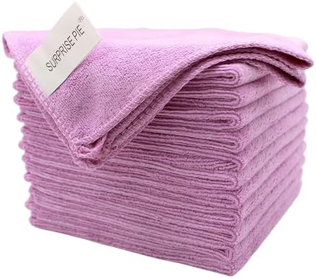 400 GSM Microfiber Cleaning Cloths, 12 Pack Ultra Absorbent Lint Free Towels by SURPRISEPIE
