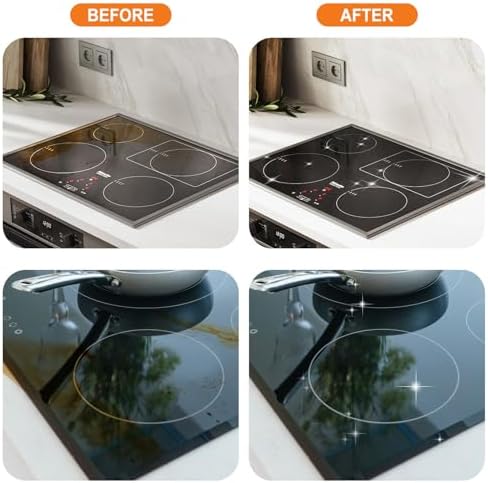 Meuvcol Glass Stove Top Cleaner Kit, 12 Oz Glass Cooktop Cleaner Non-Abrasive - Image 2