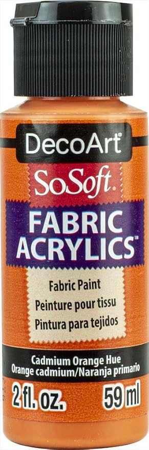 Deco Art SoSoft Fabric Acrylic Paint 2oz-Cadmium Orange Hue by DecoArtAcrylicPaintCraftSupplies