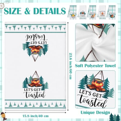 R HORSE 5 Pack Funny Camping Kitchen Dish Towels - Image 3