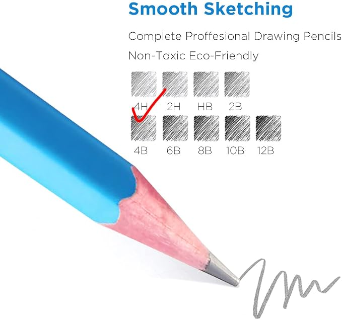 Sketch Pencils for Drawing 4H, Sketching & Doodling | Graphite Pencil for - Image 3