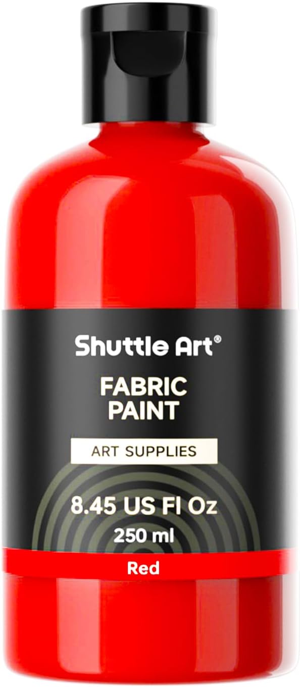 Shuttle Art Red Fabric Paint, 8.45 oz Fabric Paint by ShuttleArt