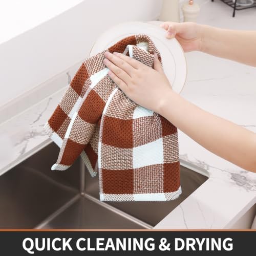 Homaxy 100% Cotton Kitchen Towels and Dishcloths Set of 8 - Image 5