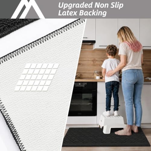 COSY HOMEER Kitchen Rugs Sets of 2 Non-Slip Washable, 60x24Inch/35X24Inch - Image 4