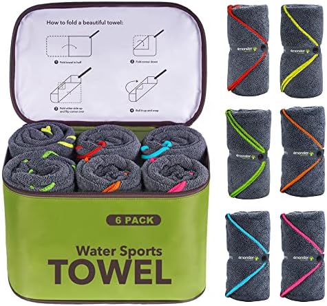 4Monster 4-Pack Quick Dry Microfiber Travel Towels – Super Absorbent, by 4Monster