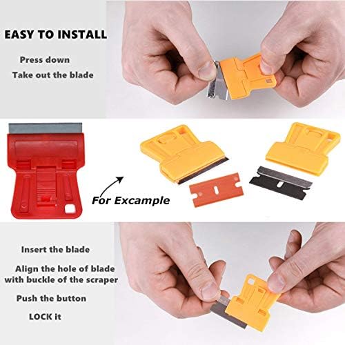 1.5 inches High Visibility Mini Razor Blade Scraper Glass Scraper Red Paint - Image 5
