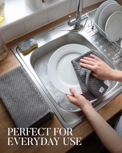 Bumble Kitchen Towels, 100% Cotton, Dish Towels Gray - Image 5