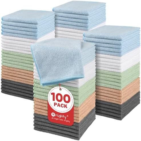 Orighty Washcloths Bulk, 100 Pack Microfiber Face Towels, 12x12 Inch by AllRightinOrighty