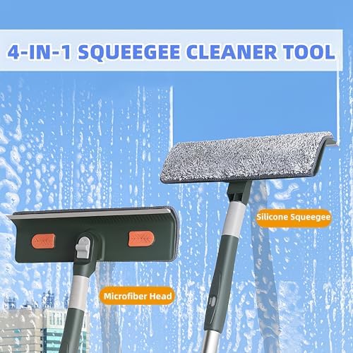 4 in 1 Window Squeegee Cleaner Set, Long Squeegee - Image 2