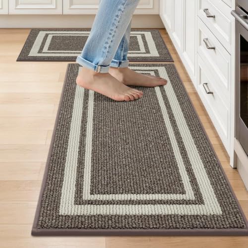 COSY HOMEER Kitchen Rugs Sets of 2 Non-Slip Washable by COSYHOMEER