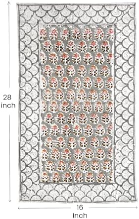 CPC Labra Grey Hand Block Print Waffle Kitchen Towel Set of 3-16 x 28 Inch - Image 3
