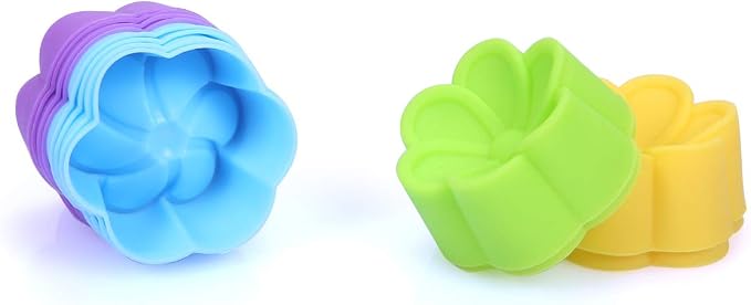Mini Silicone Muffin Cups, 24 Pack Reusable Cupcake Molds, Round | Nonstick 2 - Image 4