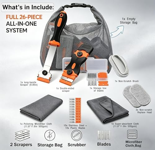 Glass Cooktop Cleaner Kit, 4-in-1 Scraper - Image 6