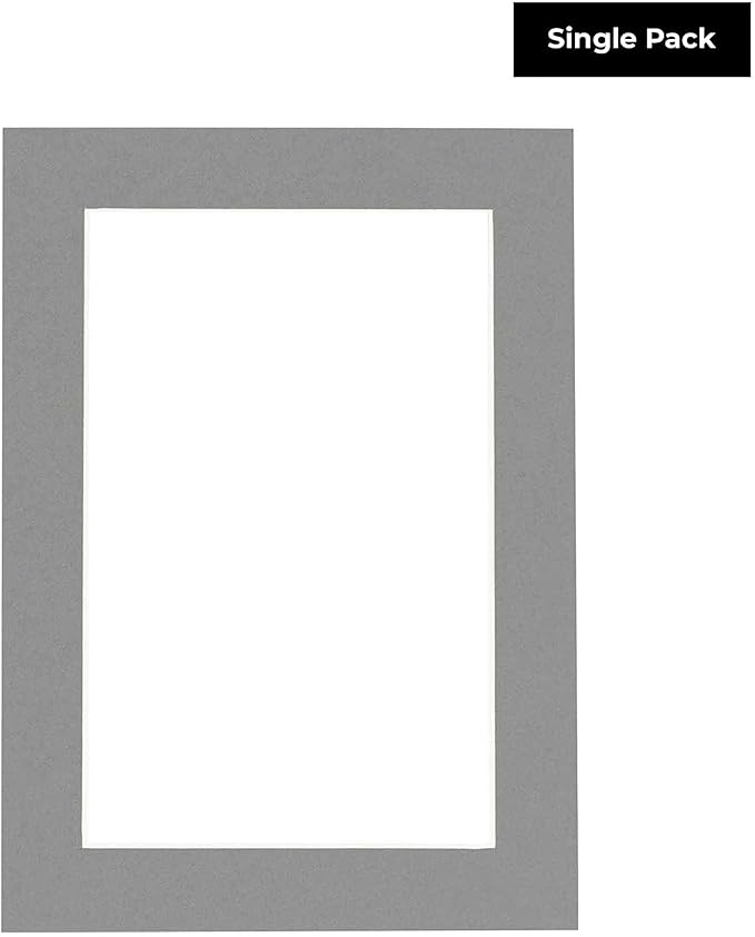 11x14 Mat for 8.5x11 Photo - Precut Mid Grey Picture Matboard for Frames Measuring 11 x 14 Inches - Bevel Cut Matte to Display Art Measuring 8.5 x 11 Inches - Acid Free ONE MAT
