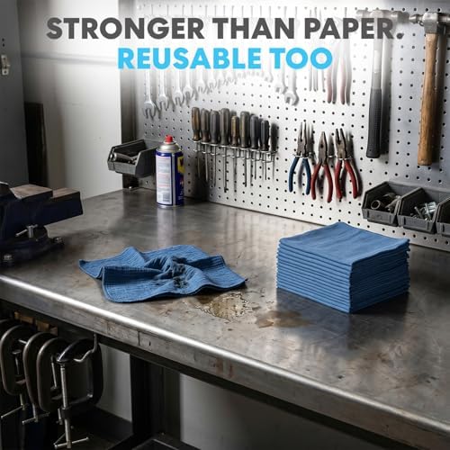 Simpli-Magic Cotton Shop Towels 14"x12" – Reusable Cleaning Shop Rags - Image 3
