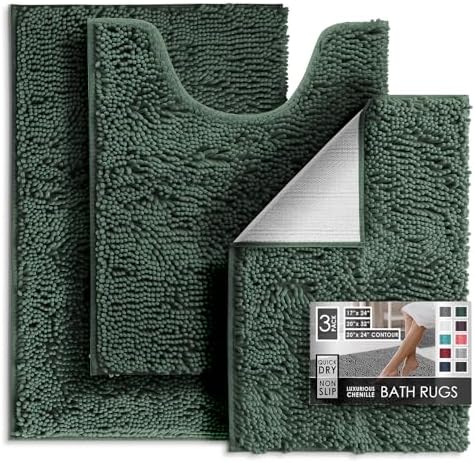Hearth & Harbor Bathroom Rugs, Chenille Bath Mat by HearthHarbor