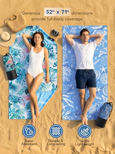 Utopia Towels Thin Lightweight Microfiber Beach Towel 2 Pack 32x71 Inch - Image 2