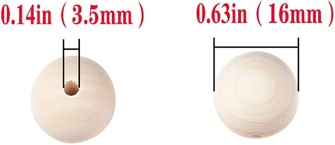 200Pcs 16mm Wood Beads Round Wooden Spacer Beads Unfinished Natural Wood Loose - Image 6
