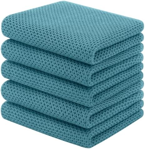Homaxy 100% Cotton Waffle Weave Kitchen Towels, Lake Blue by Homaxy