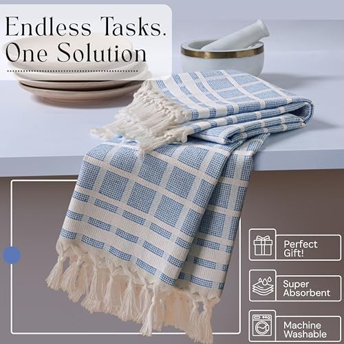 Matrix Dobby Kitchen Towels 12 Pack, 100% Cotton, 16x26 Inches, Handmade - Image 2