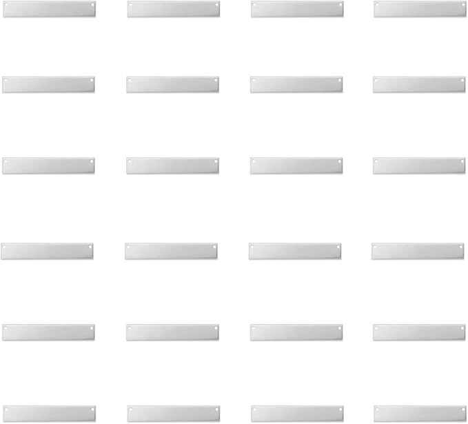 ImpressArt - Premium Metal Stamping Rectangle Blanks for Metal Stamping and Jewelry Making (24 Pack) (1/4" x 1 1/2" Rectangle w/Holes, Aluminum)
