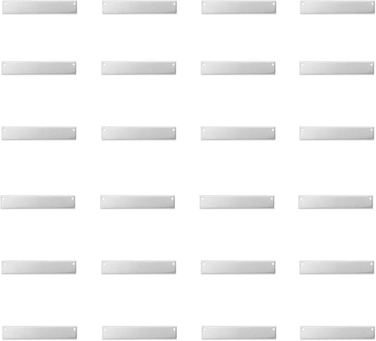 ImpressArt - Premium Metal Stamping Rectangle Blanks for Metal Stamping and Jewelry Making (24 Pack) (1/4" x 1 1/2" Rectangle w/Holes, Aluminum)