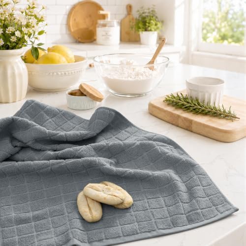 Kitinjoy Premium Cotton Check Kitchen Towels 6 Pack - Image 6