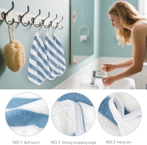 Microfiber Facial Cloths Fast Drying Washcloth 12x12inch Stripes 20 pack - Image 3