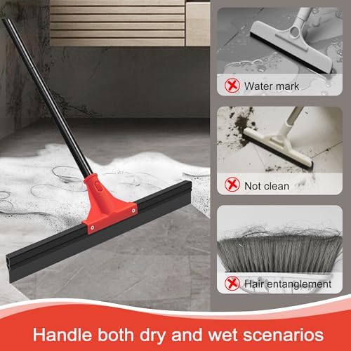 Floor Squeegee with 18'' Silicone Rubber Scraper Head and 58'' Long Adjustable - Image 3