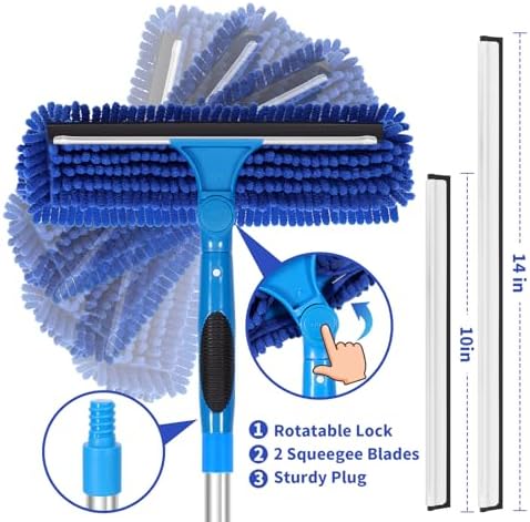 109" Window Cleaning Squeegee Kit, Professional 2 in 1 Squeegee Window Cleaner - Image 6
