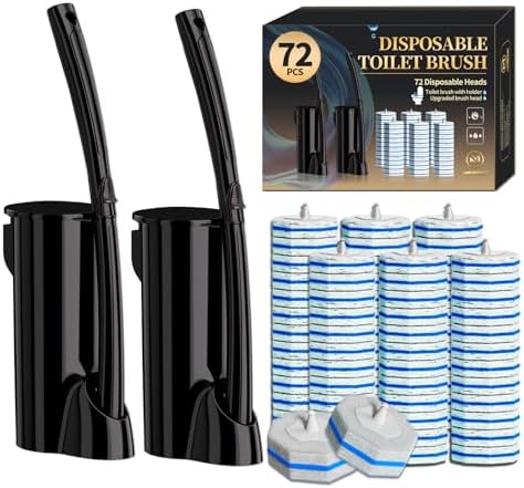 2 Pack Disposable Toilet Brush and Holder Set, Extended Handle by Unknown