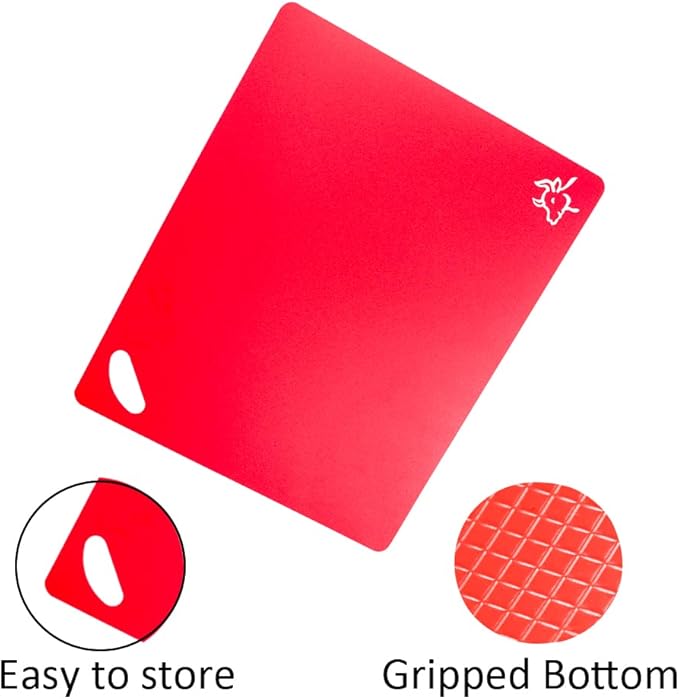 Flexible Cutting Boards Set, Cutting Board Mats for Cooking, Colored Cutting Board Set with Easy-Grip Handles, Flexible Plastic Cutting Sheet Set of 4 (1)