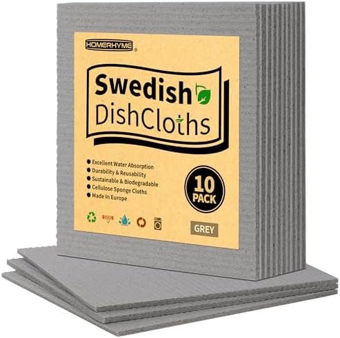 Swedish Dishcloths, 10 Pack Absorbent Dish Towels by HOMERHYME